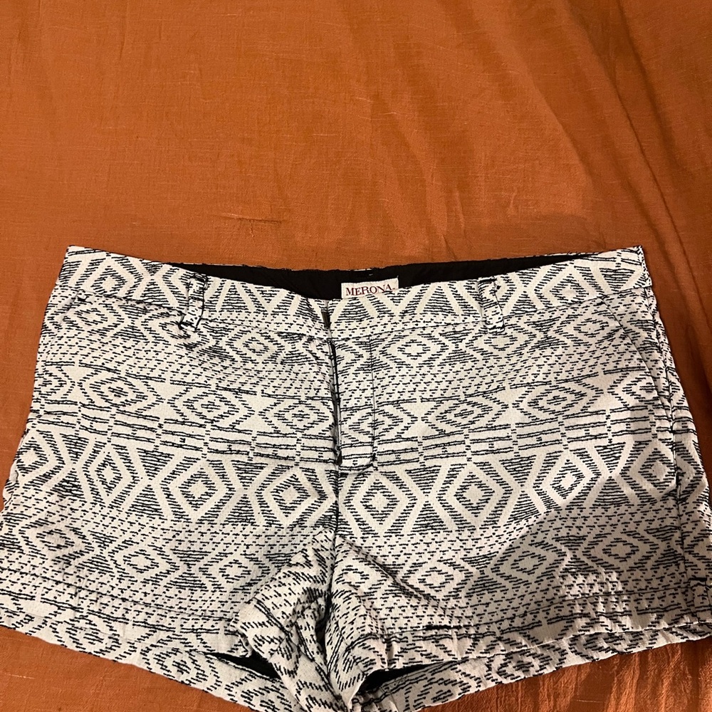 Merona Black and White Patterned Women's Shorts